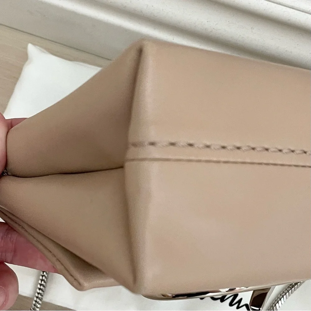 3.1 Phillip Lim Micro Alix Chain crossbody clutch flap bag in beige